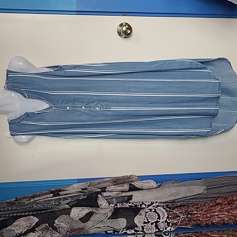 Lovestitch Blue Striped Sleeveless Dress